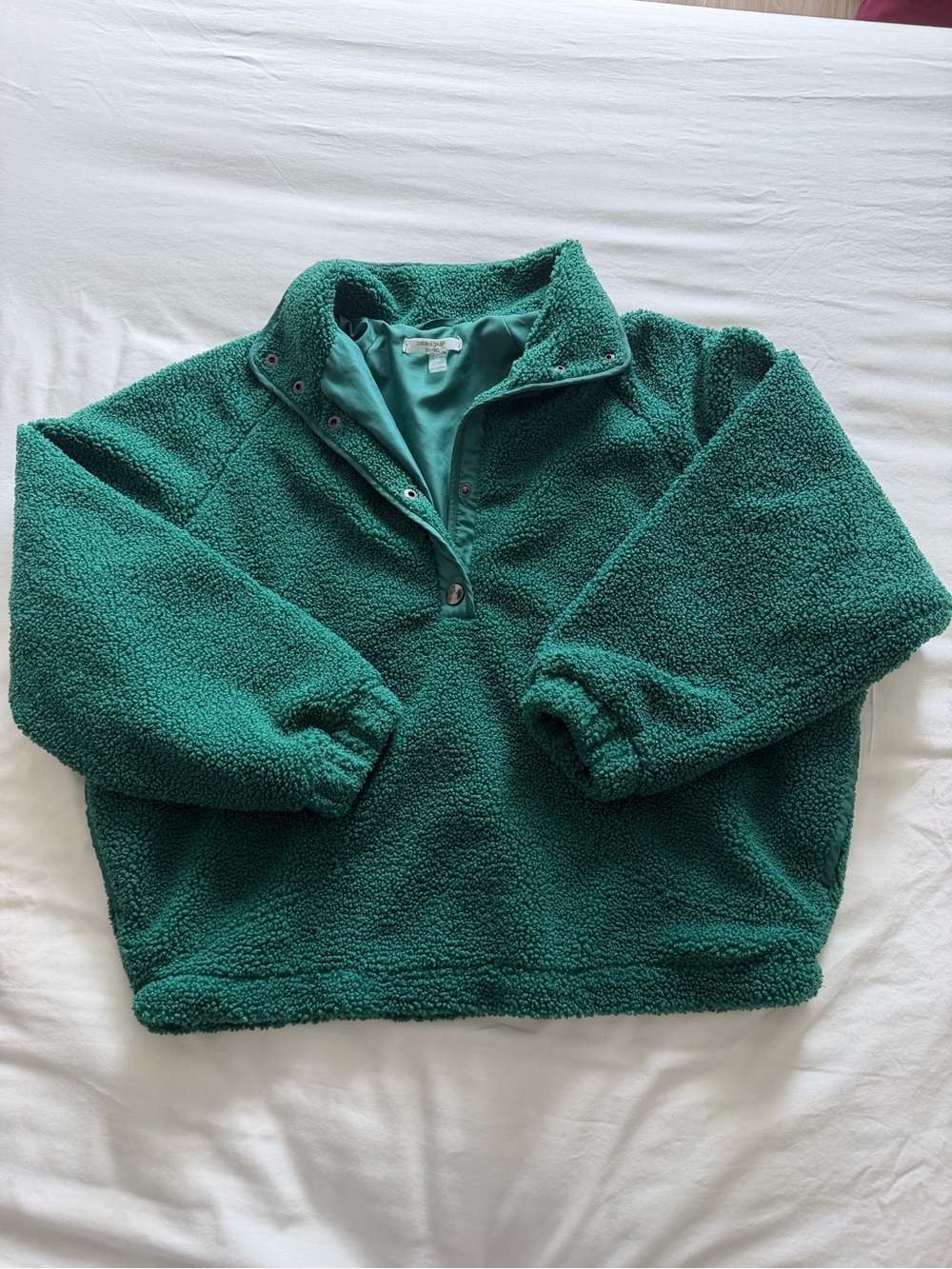 Green Teddy Fleece Pullover